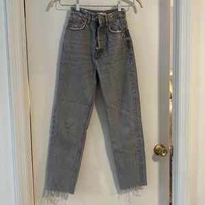 Zara grey distressed jeans